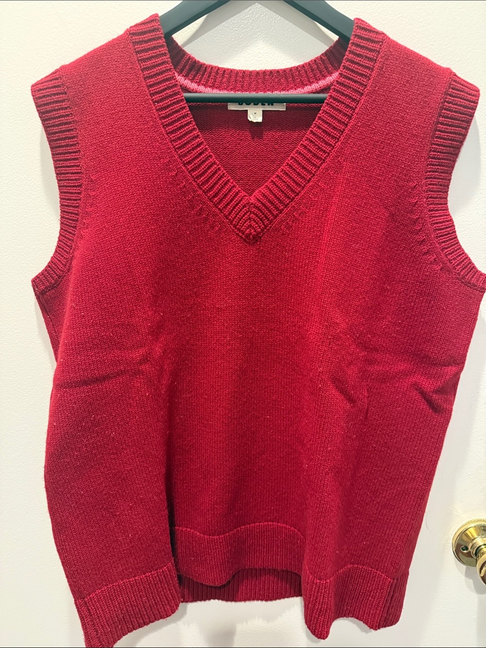 Boden Women's Red V-Neck Sweater Vest